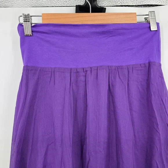 Aeropostale Purple High Low Mini Skirt Womens Small Sheer Layered Boho Fairycore - Picture 2 of 9